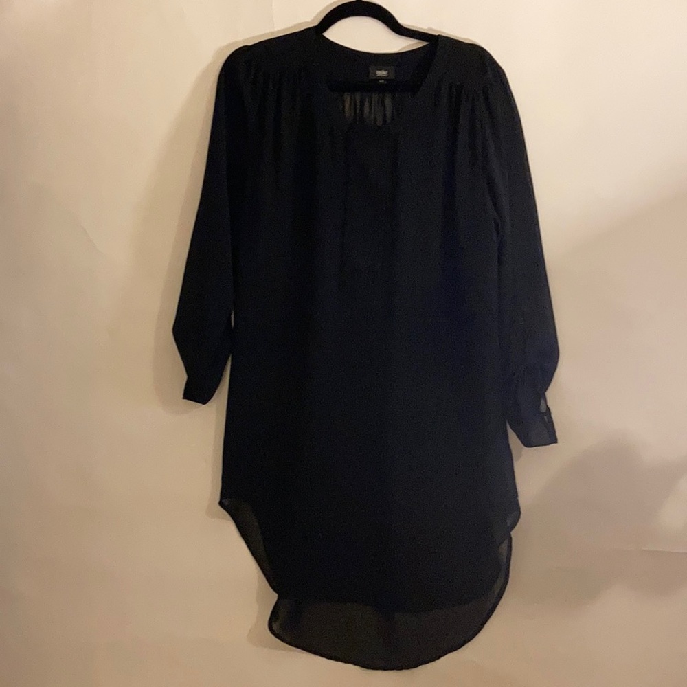 Tunic dress, sheer black, mid sleeves 🖤